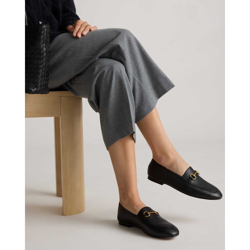 Quince Italian Leather Horsebit Loafers Black 10